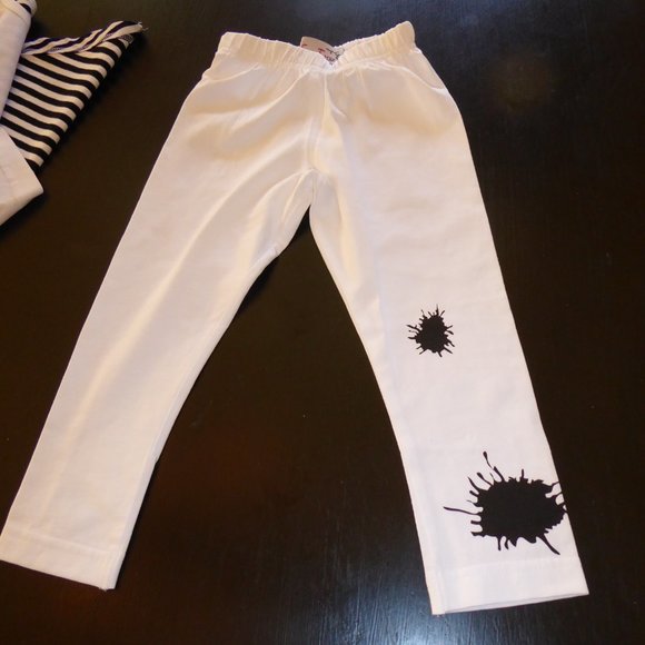 Kid Cuteture Girl Size 6 Sylvia 2-Piece Outfit Set Black White Stripe & Splash - Picture 8 of 9